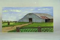 20 X 42 Oil on canvas, Barn salvaged from Alma High School Gym.